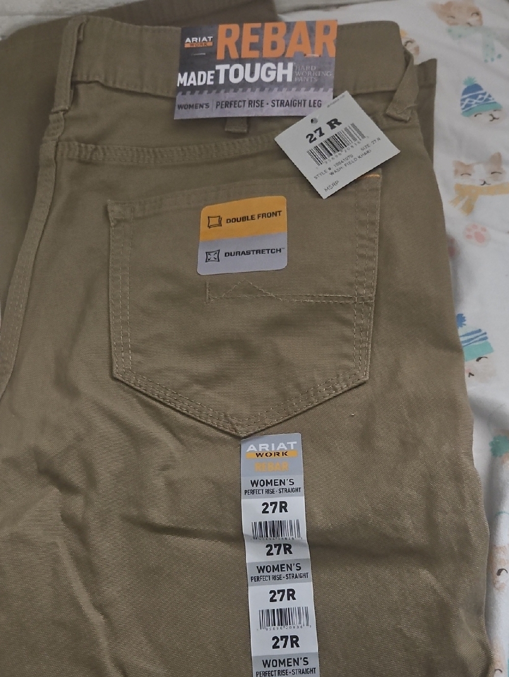 Ariat Women's Rebar Straight Leg Work Pants - Khaki Tan